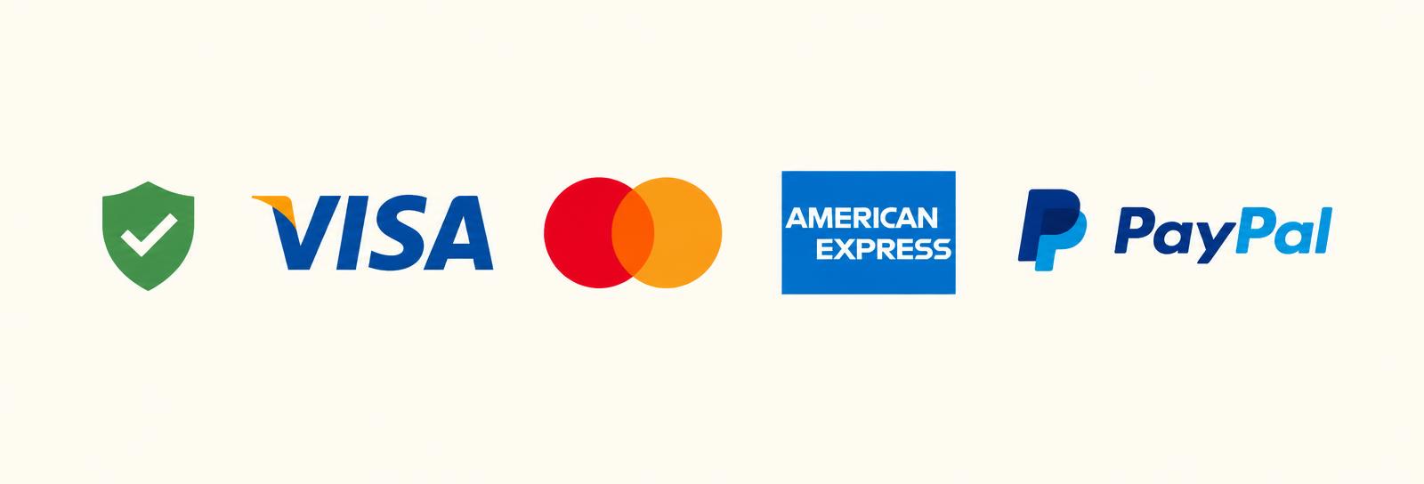 Métodos de pago compatibles: Visa, Mastercard, American Express y PayPal
